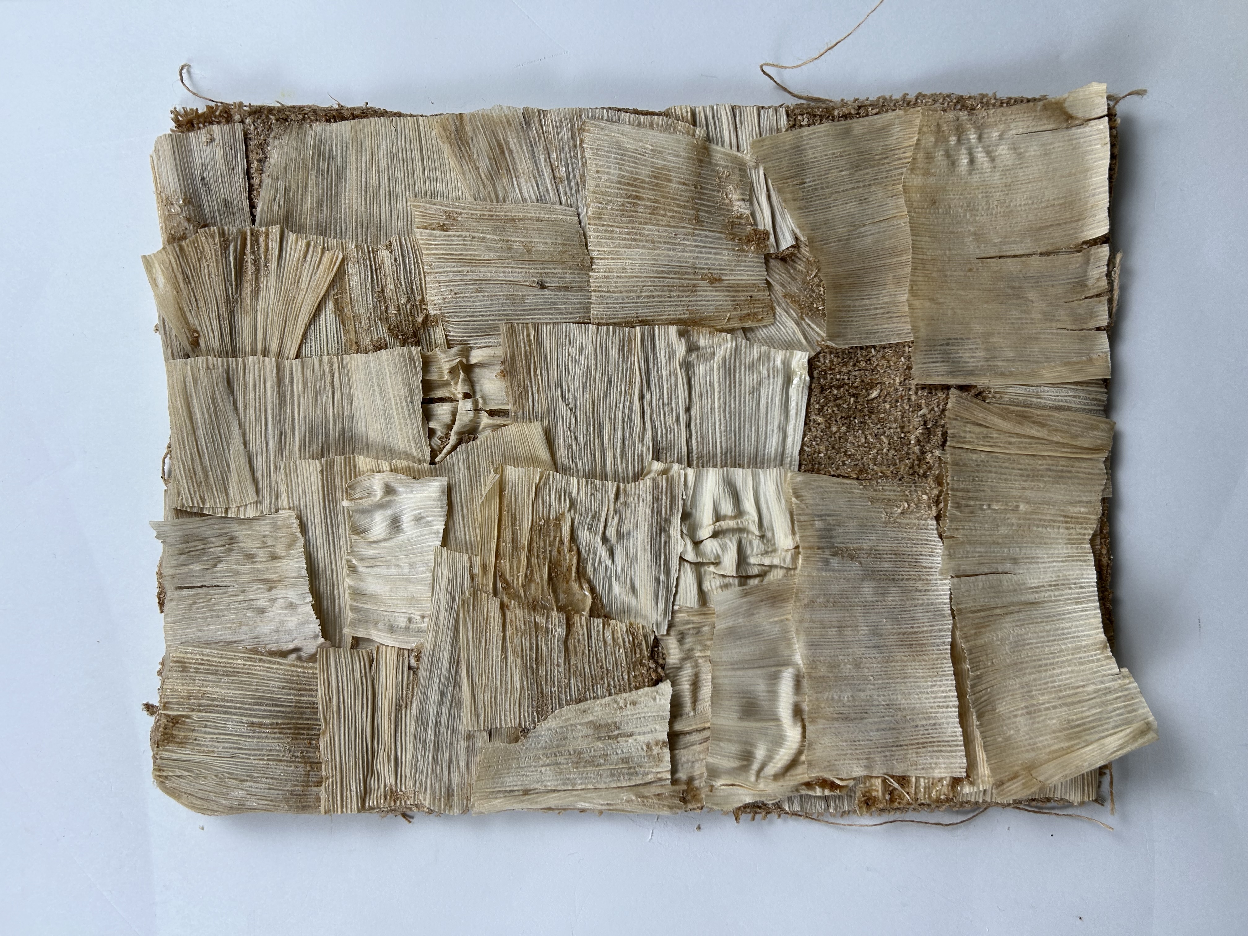 Beige bio-based sheet layered with corn husk